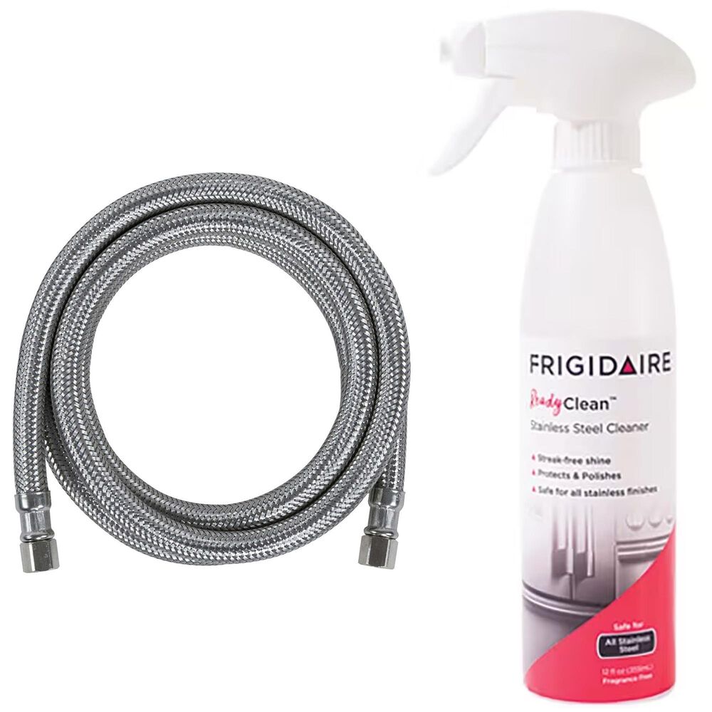 Petra Industries Inc 6&#39; Braided Ice Maker Connector and Cleaner in Stainless Steel, , large
