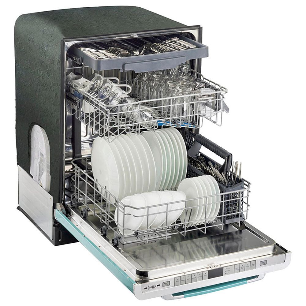Unique Appliances Classic Retro 24" Top Control Dishwasher in Ocean Mist Turquoise, , large