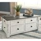 Ashley Havalance Lift-Top Coffee Table in Distressed Vintage White and Weathered Gray, , large