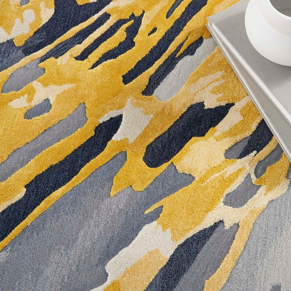 Nourison Prismatic PRS24 3&#39;9&quot; x 5&#39;9&quot; Grey and Gold Area Rug, , large