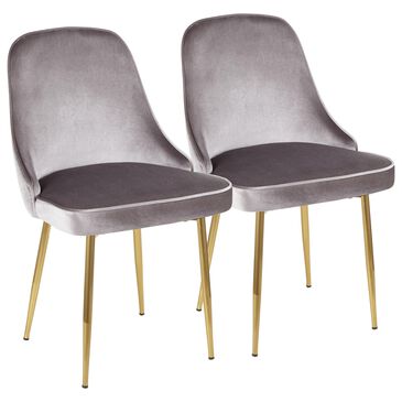 Lumisource Marcel Dining Chair in Silver/Gold (Set of 2), , large