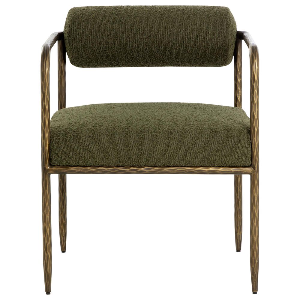 Club Collection By Sunpan Ajani Arm Chair with Copenhagen Olive Cushion in Antique Brass, , large