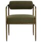 Club Collection By Sunpan Ajani Arm Chair with Copenhagen Olive Cushion in Antique Brass, , large
