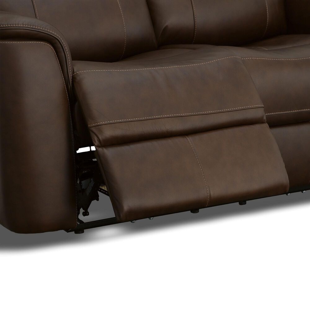 Flexsteel Henry 6-Piece Leather Power Reclining Sectional in Burnt Umber, , large