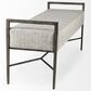 Mercana Charlotte Bench with Gray Herringbone Fabric Cushion Seat in Antique Nickel, , large