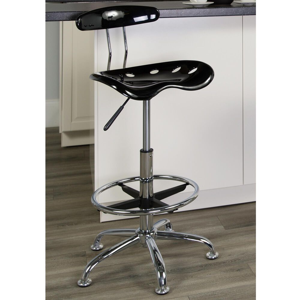 Flash Furniture Vibrant Drafting Stool in Black, , large