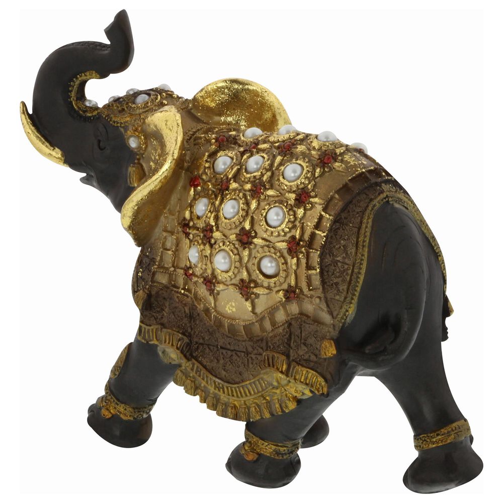 Maple and Jade Eclectic Elephant Sculpture in Gold &#40;Set of 3&#41;, , large