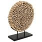 Maple and Jade Abstract Decorative Sculpture with Stand in Oiled Brown and Black, , large