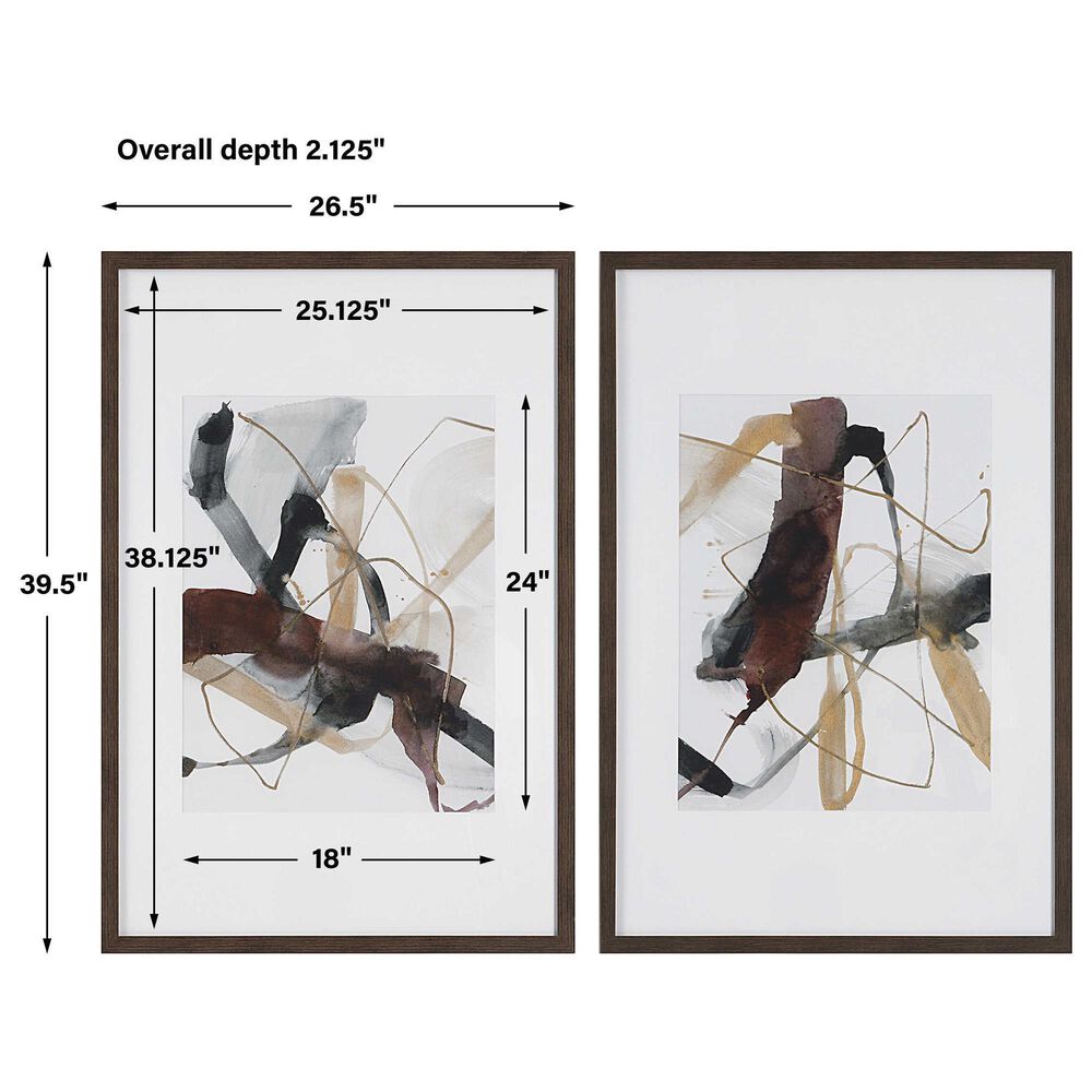 Burgundy Interjection - Abstract Print (Set of 2)-39.5 Inches Tall and 26.5 Inches Wide main image 1
