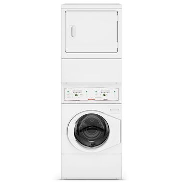 Speed Queen 3.4 Cu. Ft. Front Load Washer and 7.0 Cu. Ft. Electric Dryer Stacked Laundry in White, , large
