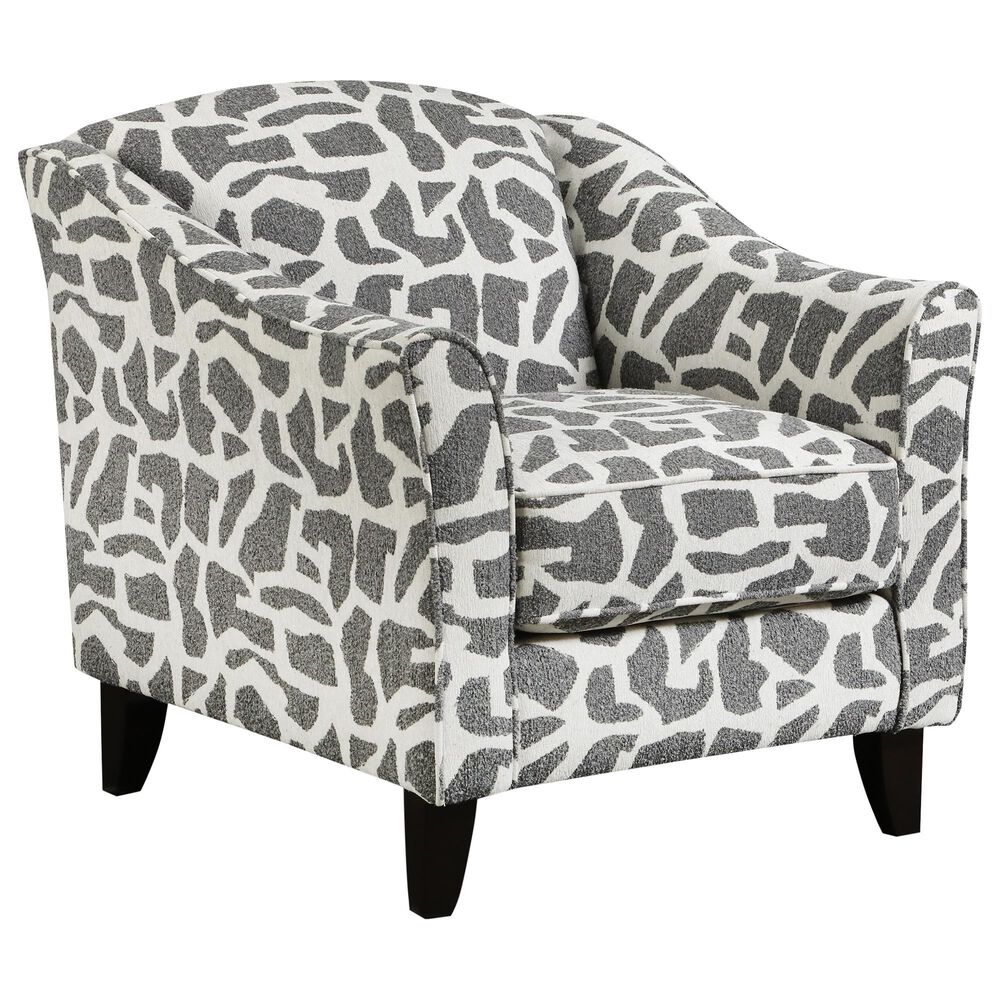 Xenia Scarborough Steel Accent Chair in Lilypad Charcoal, , large