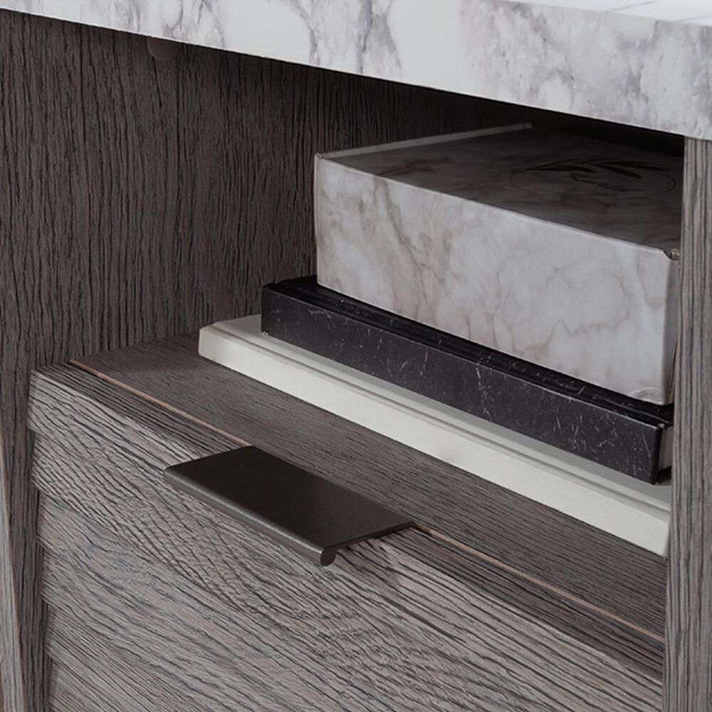 Sauder East Rock Single Pedestal Desk in Ashen Oak and White, , large