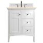 James Martin Vanities Palisades 30" Single Bathroom Vanity in Bright White with 3 cm Eternal Marfil Quartz Top and Rectangular Sink, , large