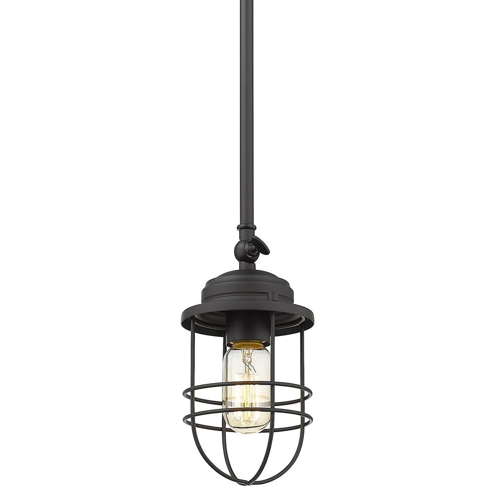 Golden Lighting Seaport 1-Light Mini Pendant in Matte Black, , large