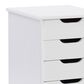 Linon Home Decor Cary 6-Drawer Rolling Cart in White Wash, , large