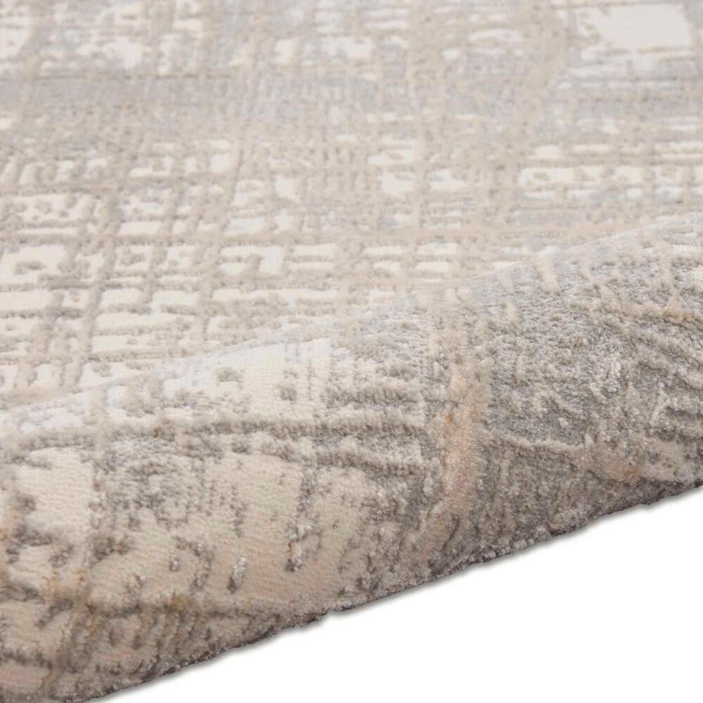 Nourison Rush 8&#39; Round Ivory and Taupe Area Rug, , large