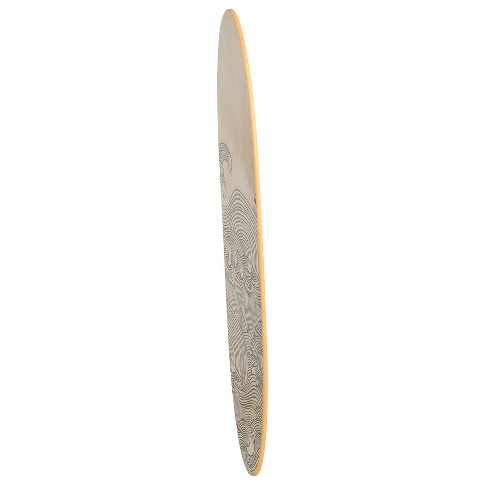 Creative Coop 65.6" x 15" Coastal Decorative Surfboard Wall Decor with Wave Design in Light Natural, , large