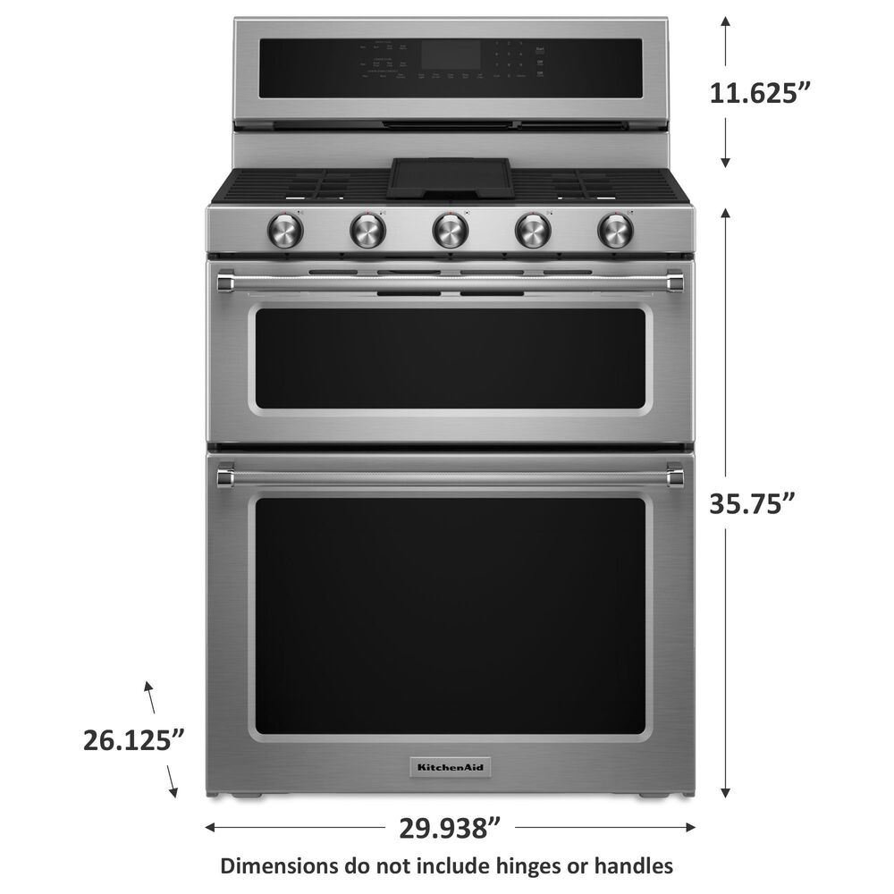 KitchenAid 6.7 Cu. Ft. Freestanding Dual Fuel Double Oven Range, , large