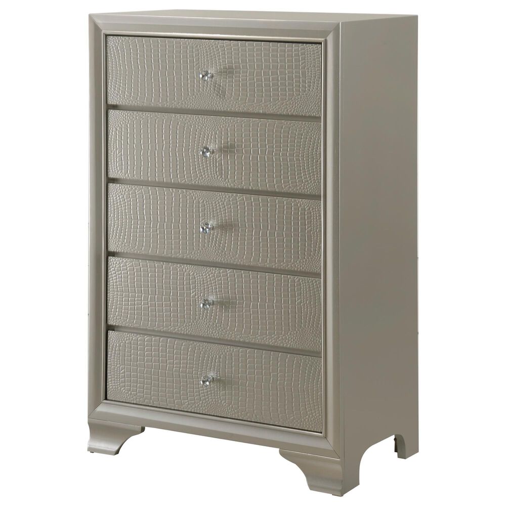 Crown Mark Lyssa 5-Drawer Chess in Champagne, , large