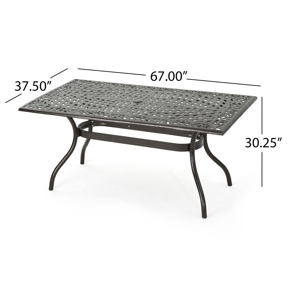 Hearth and Haven Phoenix Outdoor Rectangular Dining Table in Bronze - Table Only, , large