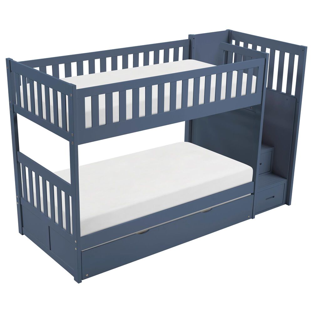 Homelegance Twin/Twin Step Bunk W/ Trundle, , large