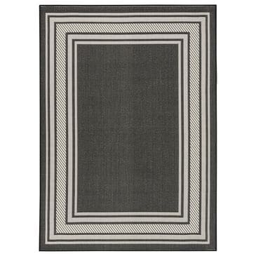 Nourison Horizon HOZ03 Black 5" x 7" Indoor/Outdoor Area Rug, , large
