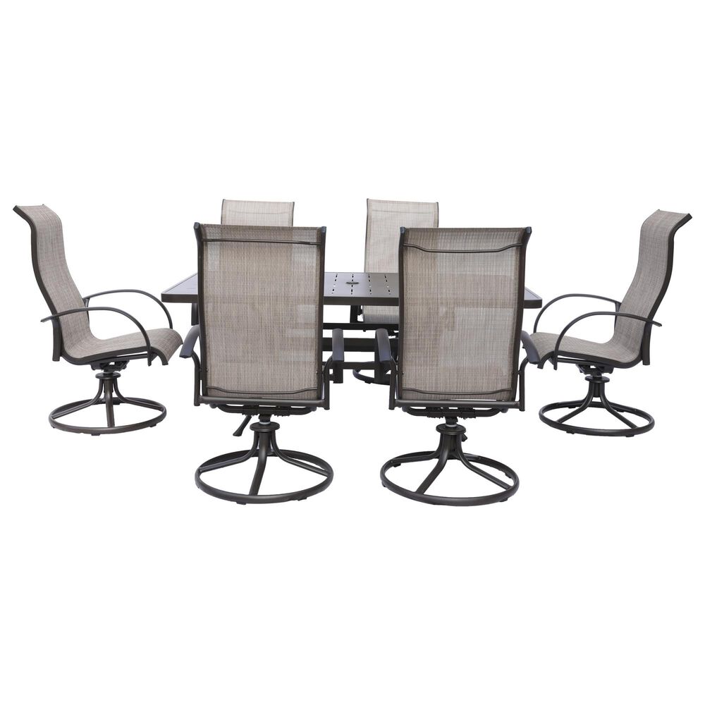 GatherCraft Galatia 7-Piece Rectangular Patio Dining Set in Bronze, , large