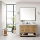 James Martin Vanities Breckenridge 48" Single Bathroom Vanity in Light Natural Oak with 3 cm Carrara White Marble Top and Rectangular Sink, , large