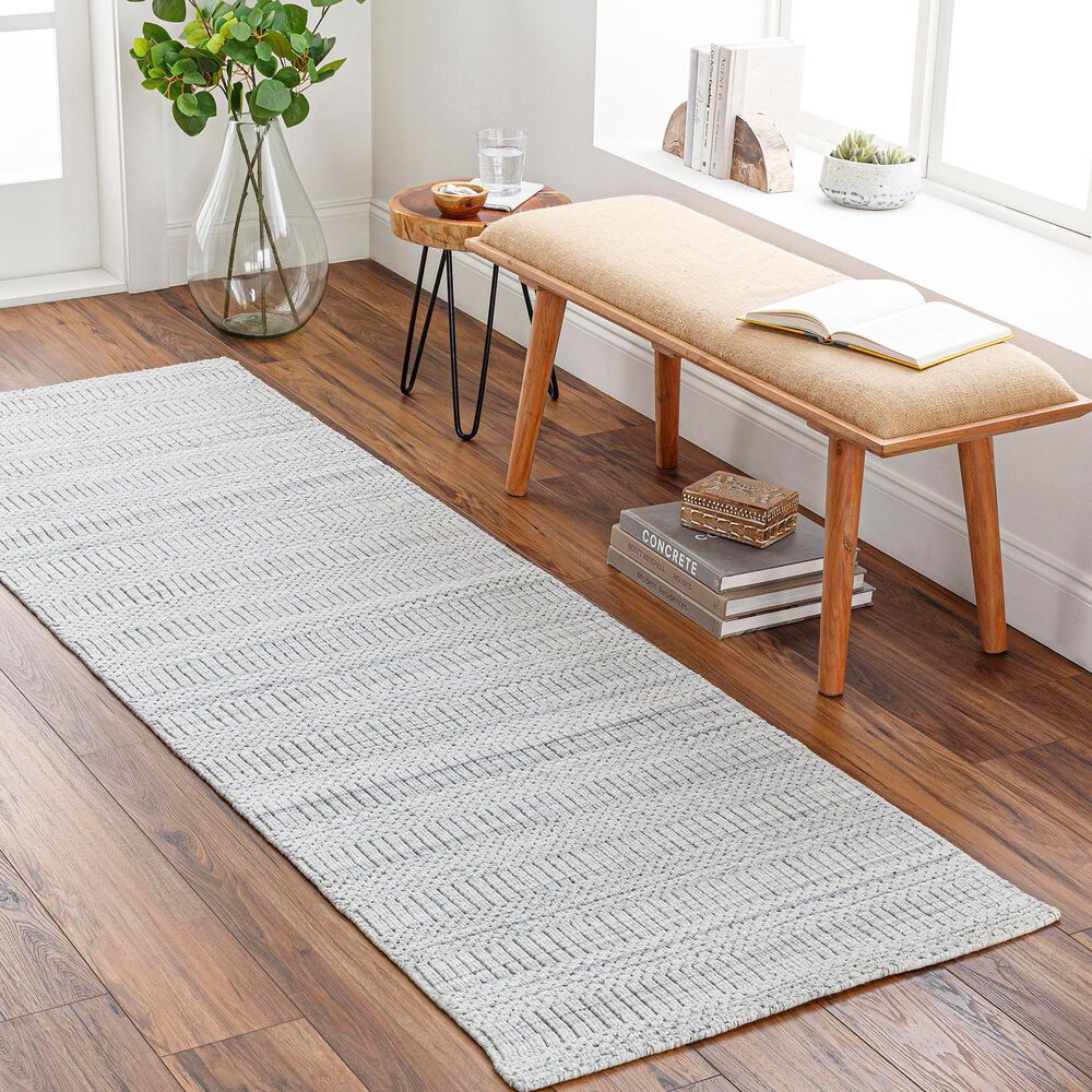 Surya Hickory 2&#39;6&quot; x 8&#39; Light Slate, Gray, Charcoal and Cream Runner, , large