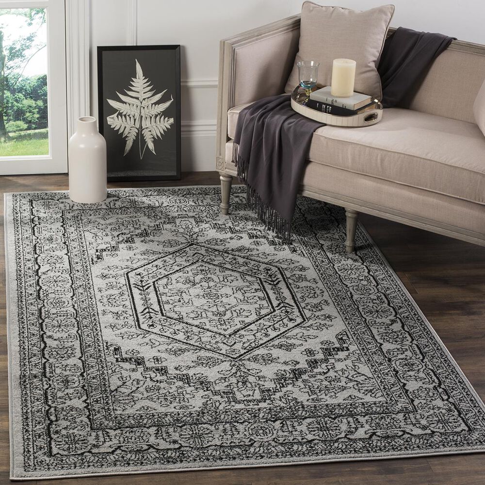Safavieh Adirondack ADR108A-3 3" x 5" Silver/Black Area Rug, , large