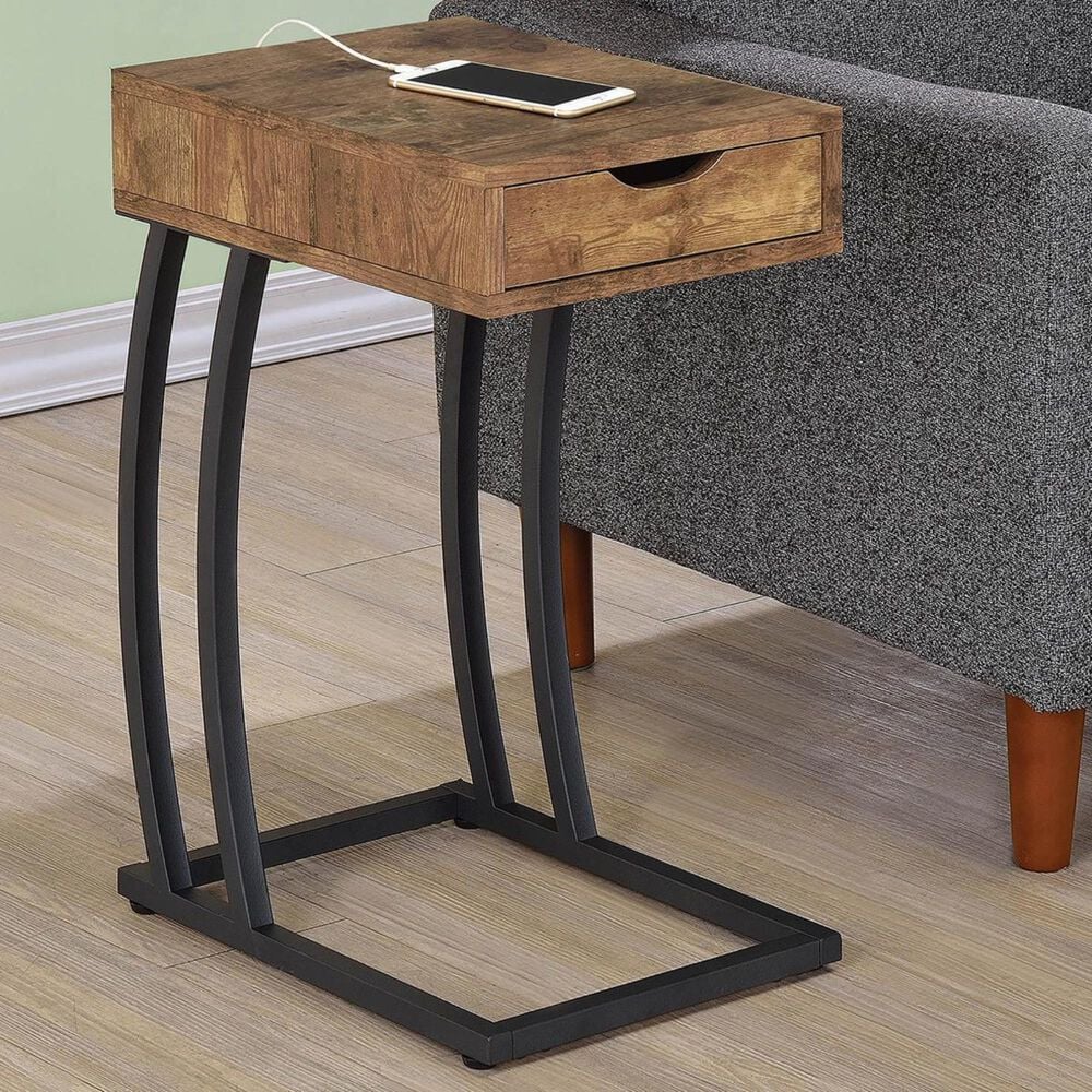 Pacific Landing C Table with Power and USB Port in Antique Nutmeg, , large