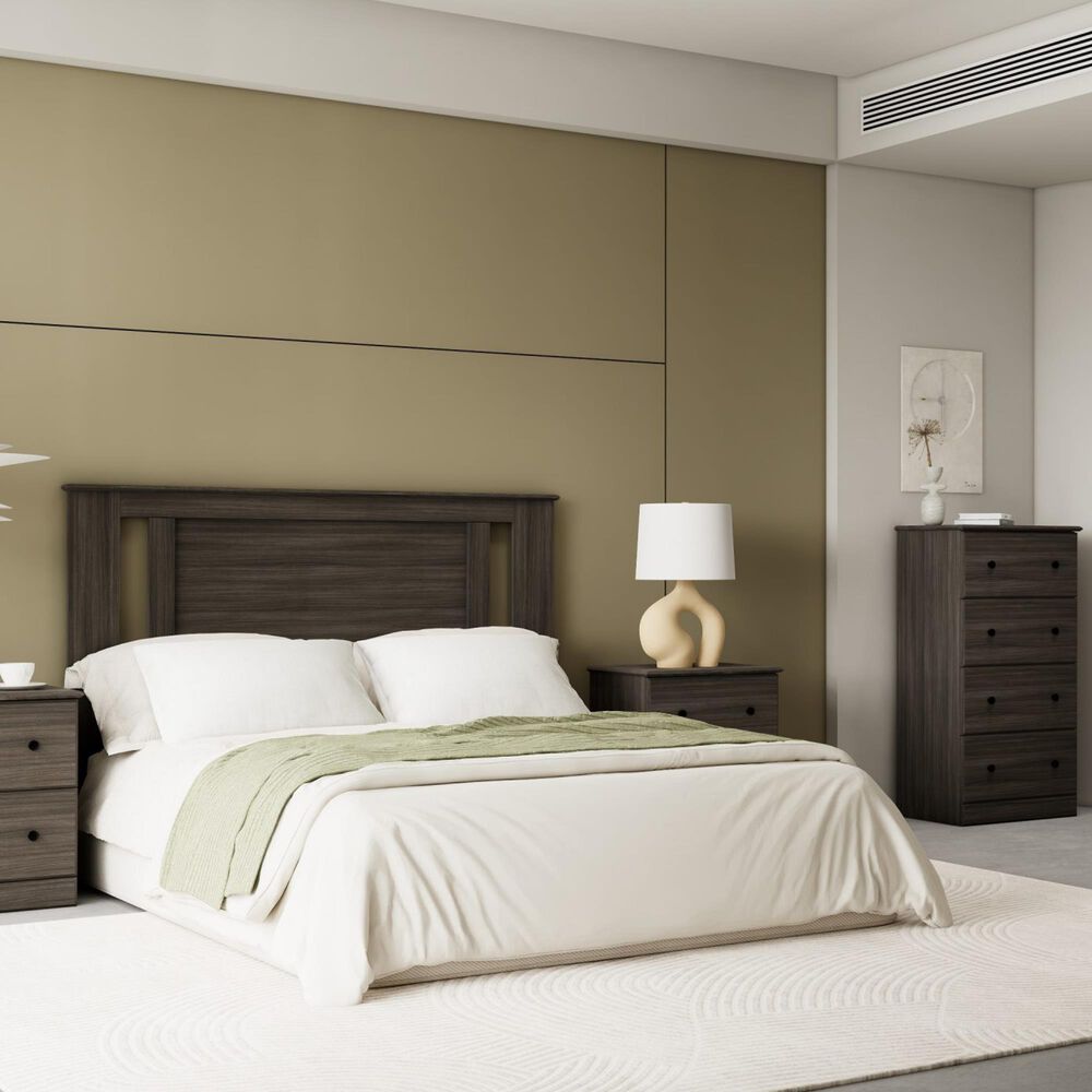 Lemoore Essential Queen/Full Panel Headboard with Side in Grey Walnut, , large