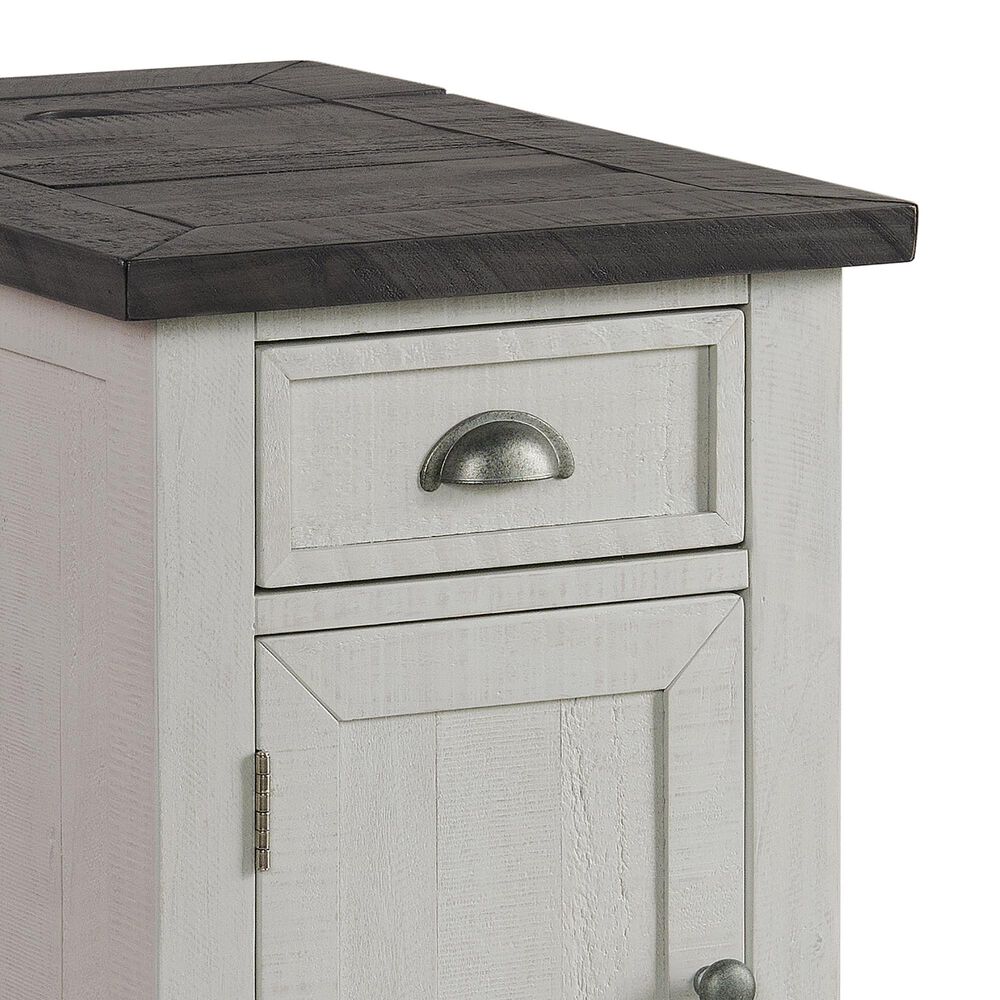 Martin Svensson Home Monterey Power Chairside Table in White Stain and Grey, , large