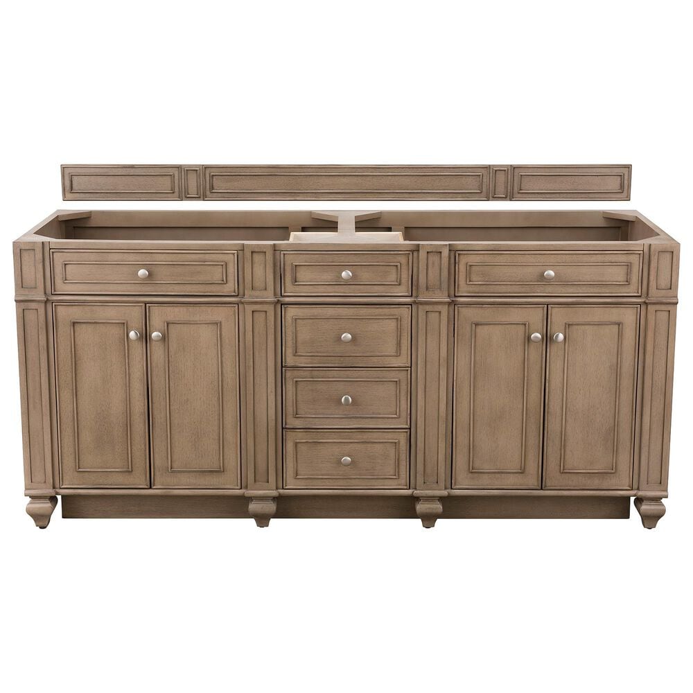 James Martin Bristol 72" Double Bathroom Vanity Cabinet in Whitewashed Walnut, , large