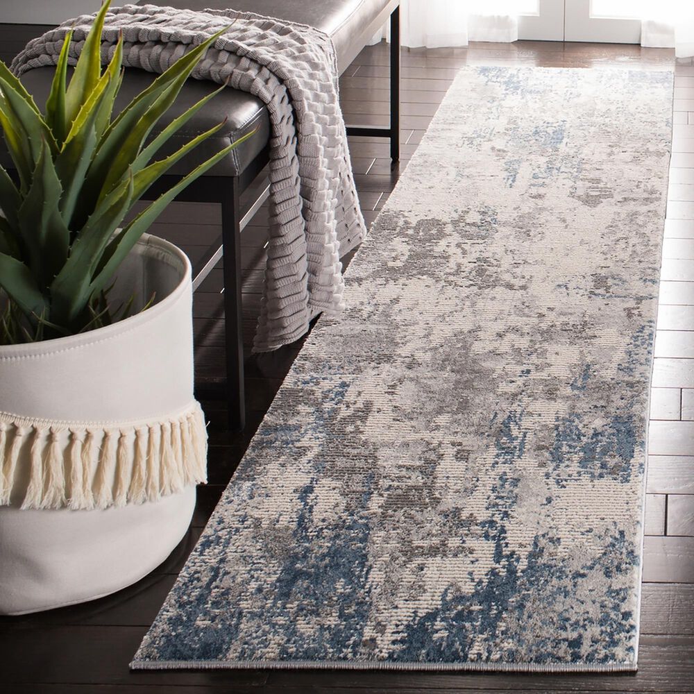 Safavieh Invista INV481 2&#39; x 8&#39; Grey and Blue Runner, , large