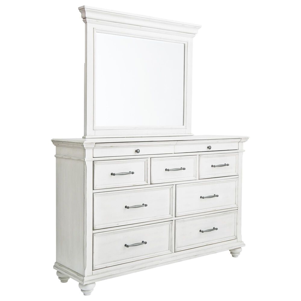 Ashley Kanwyn 4-Piece Cal King Upholstered Bed Set in Whitewash, , large