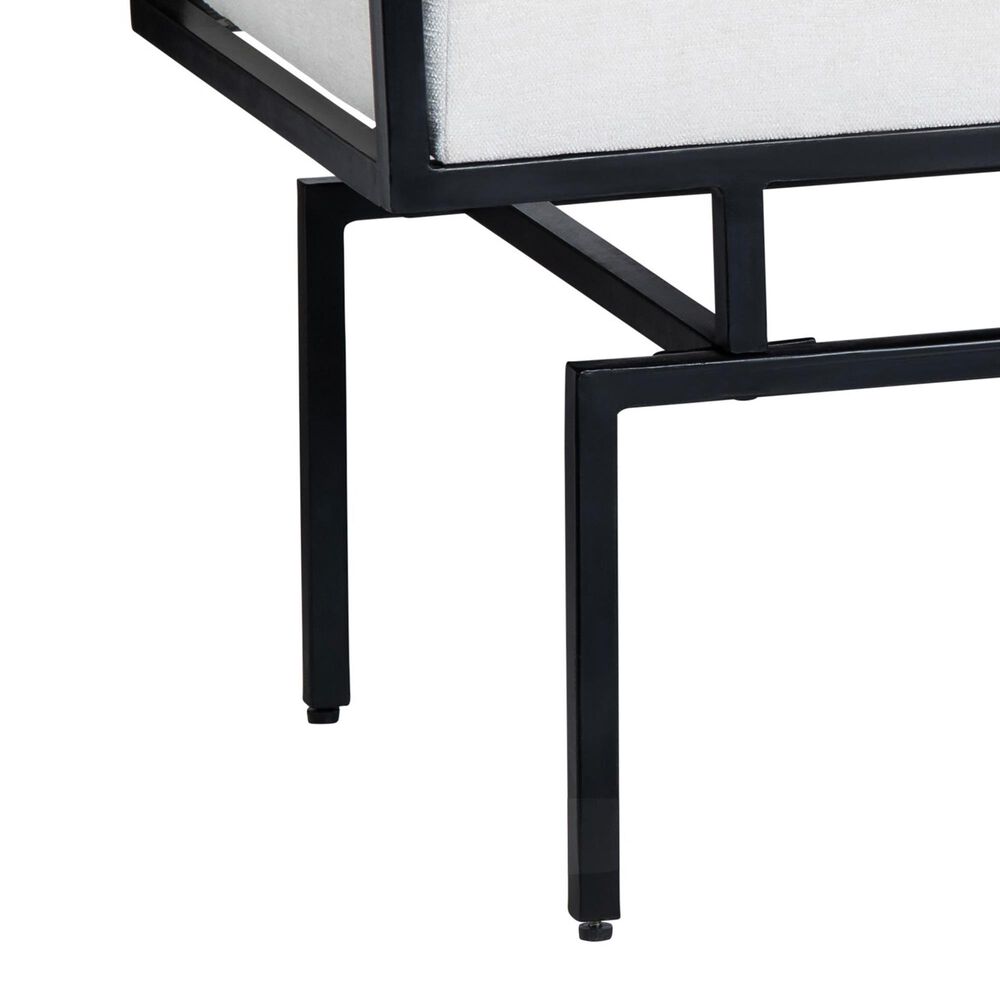 Slatehouse Zara Metal and Upholstered Bench in Black, , large