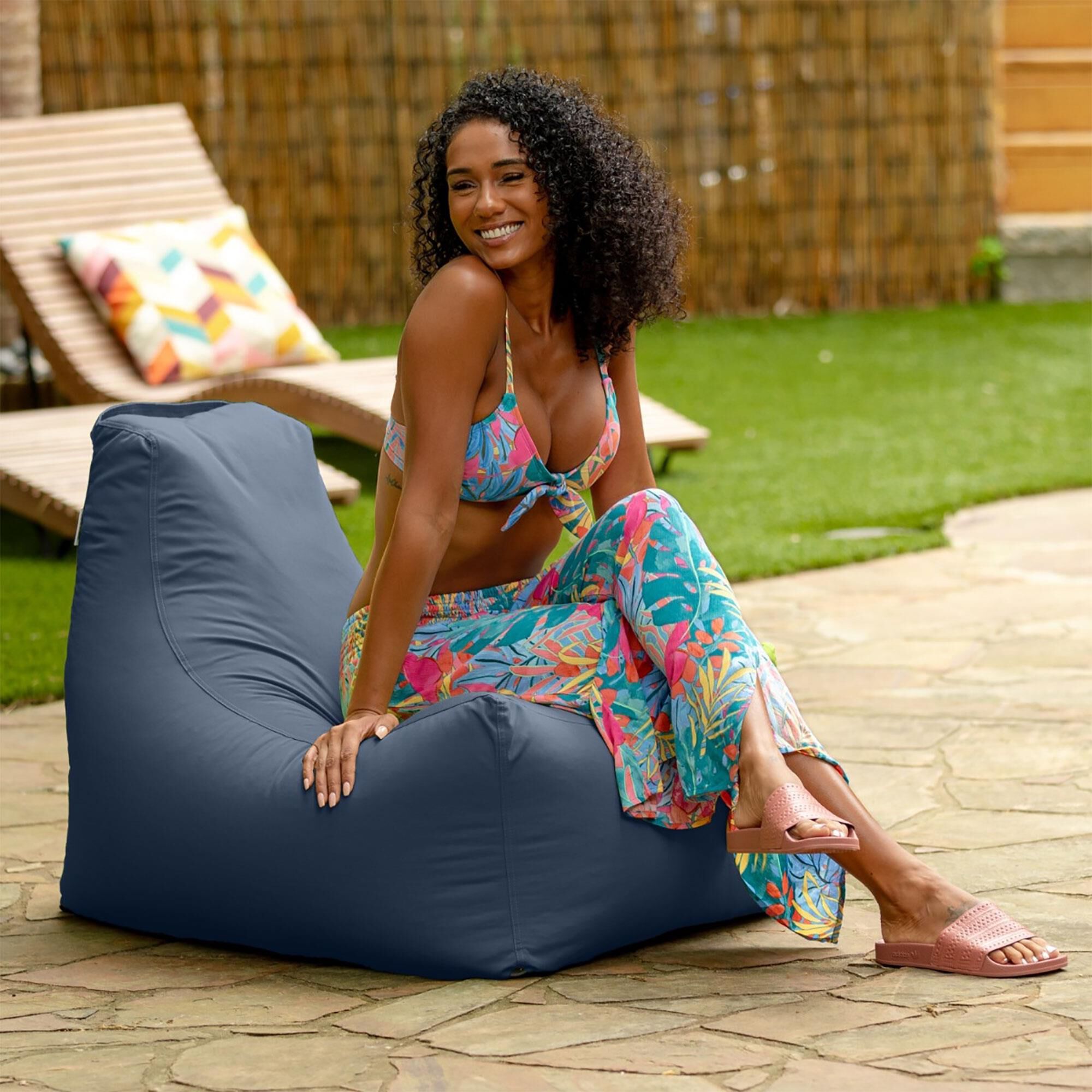 Jaxx Juniper Patio Bean Bag Chair in Navy