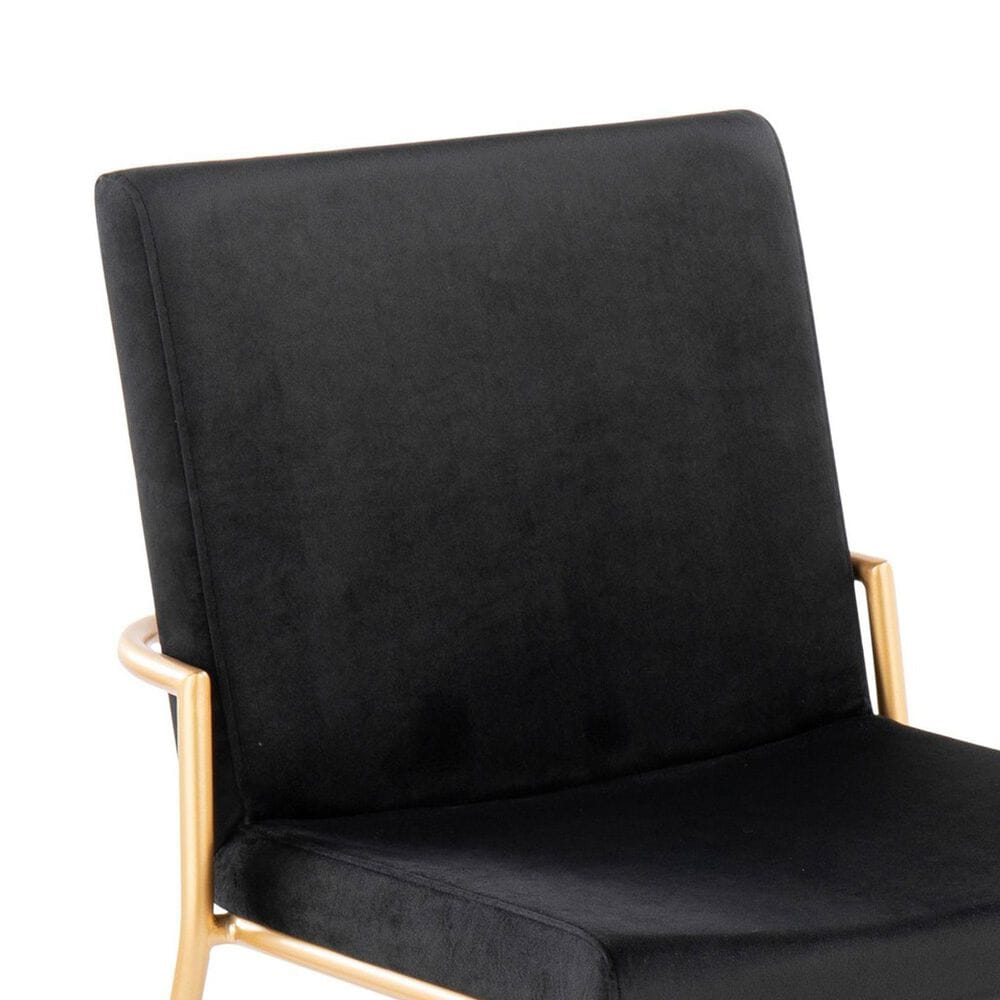 LumiSource Dutchess Side Chair with Black Velvet Cushion in Gold (Set of 2), , large