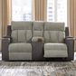 Ashley WhipLash Power Reclining Loveseat in Sisal, , large