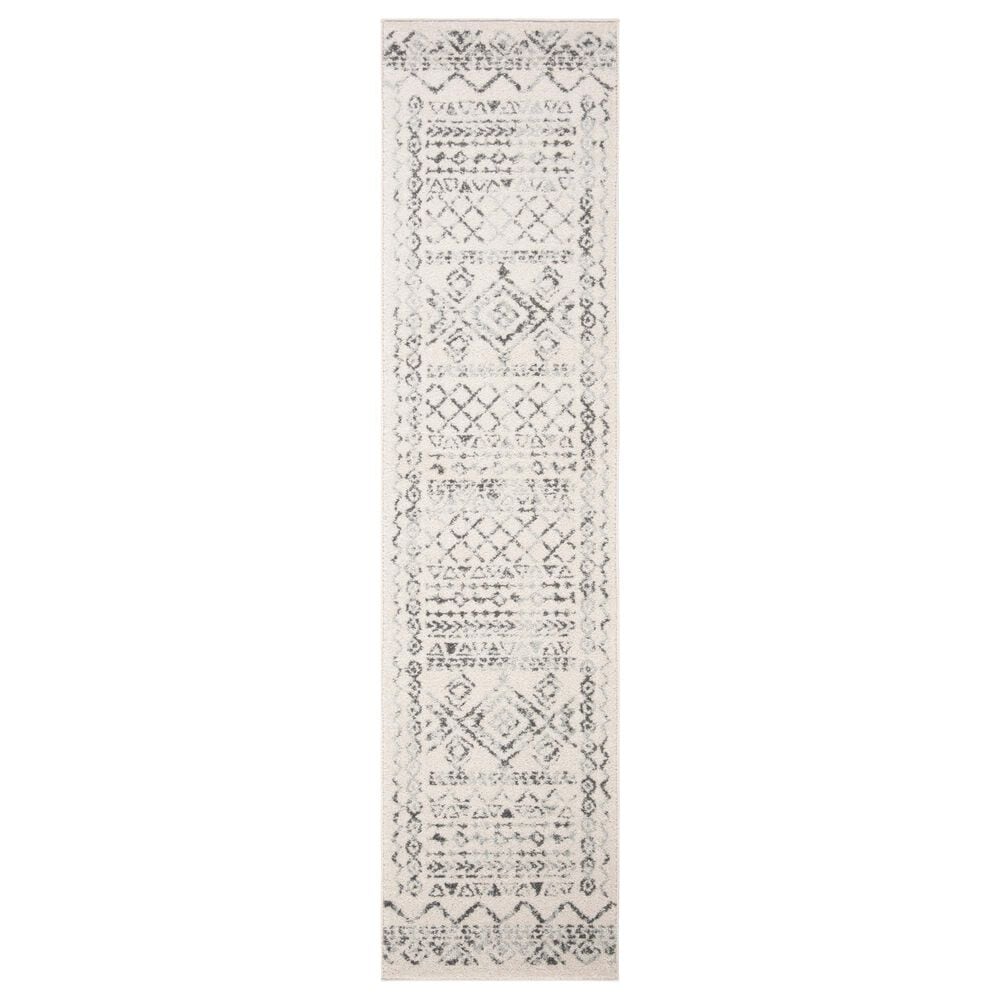 Safavieh Tulum Traditional 2" x 17" Ivory and Grey Runner, , large