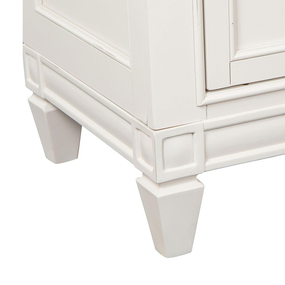 Nicolette Home Willowbrook King Panel Bed with Upholstered Headboard with Two Nightstands in Egg Shell White, , large