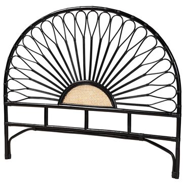 Baxton Studio Perenna King Standalone Headboard in Black and Natural Brown, , large
