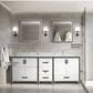Lexora Home Ziva 84" Double Bathroom Vanity in White with 2 cm White Cultured Marble Top and Rectangular Sinks, , large