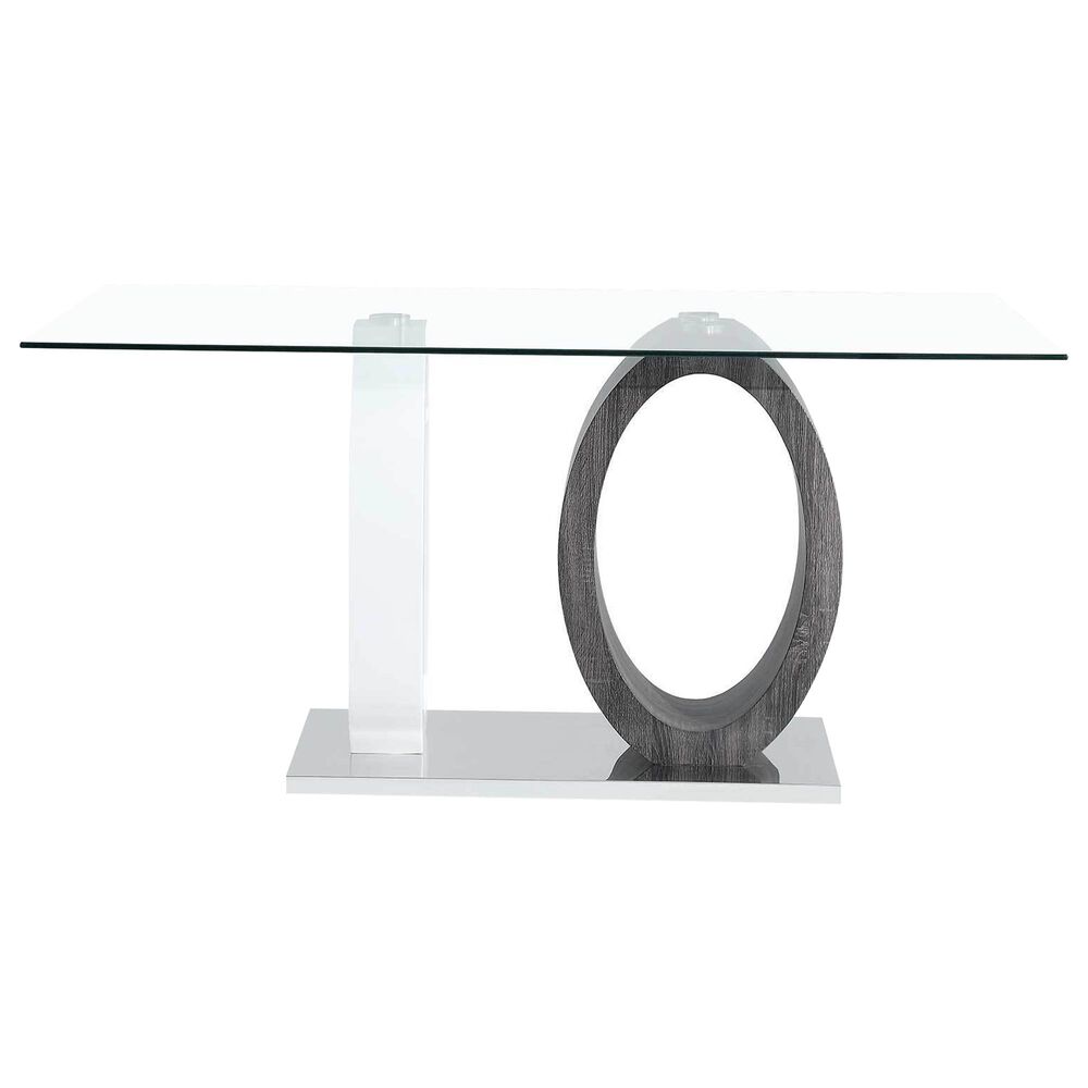 Global Furniture USA Table and 4 Chairs in Brown, White, Clear and Chrome, , large