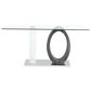 Global Furniture USA Table and 4 Chairs in Brown, White, Clear and Chrome, , large