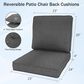 Sunwell Garden 4" Thick Outdoor Seat and Back Cushion Set in Dark Gray, , large