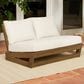 Linon Home Decor Silbury Outdoor Bench with Black Cushion in Warm Teak, , large