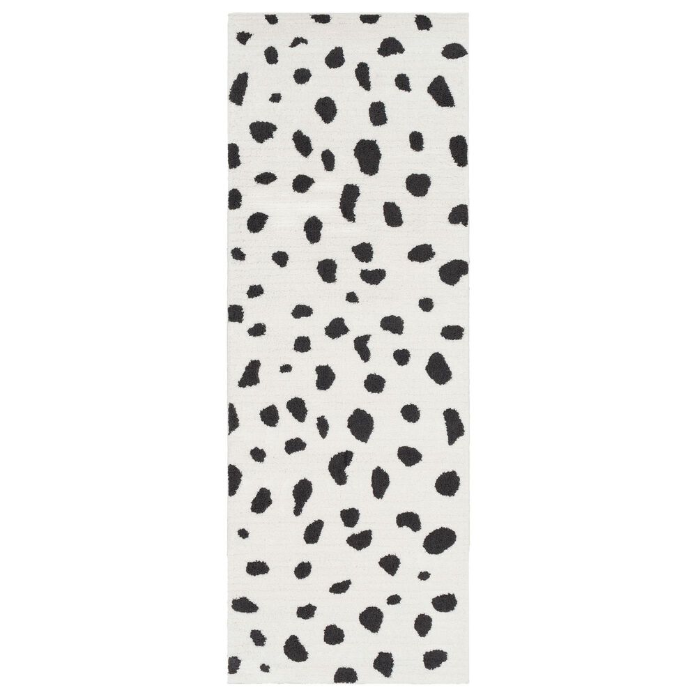Surya Moroccan Shag MCS-2307 2"7" x 7"3" Black and White Runner, , large
