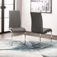 Sunset Furniture Murano Dining Side Chair in Chrome Finish and Charcoal Faux Leather, , large
